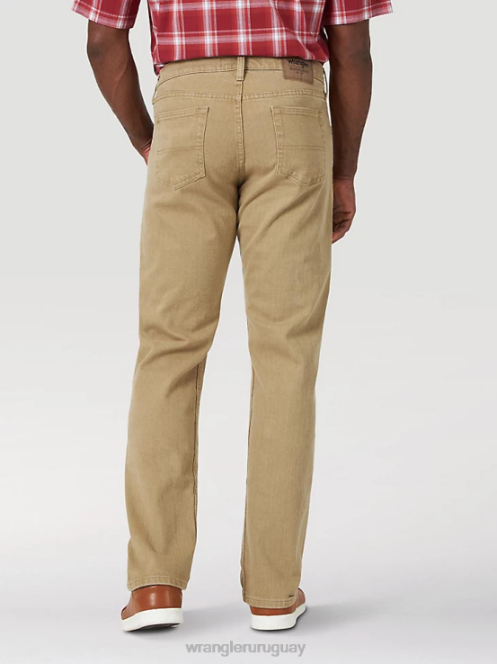 caqui Wrangler hombres Vaqueros elásticos de ajuste regular Authentics ropa F8J4V130