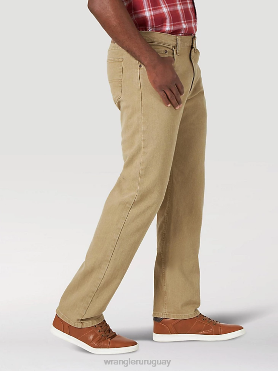 caqui Wrangler hombres Vaqueros elásticos de ajuste regular Authentics ropa F8J4V130