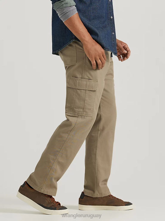 caqui británico Wrangler hombres pantalones cargo relajados auténticos ropa F8J4V244