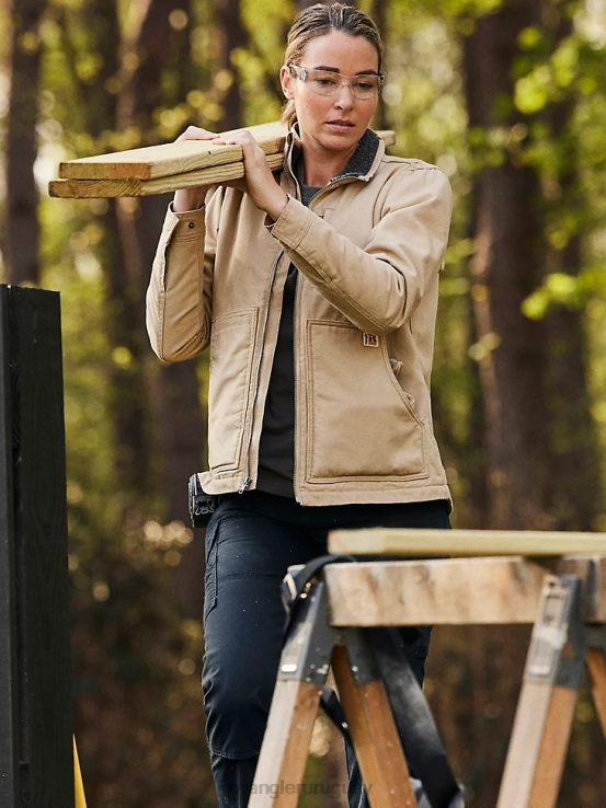 caqui dorado Wrangler mujer Chaqueta de lona con forro de sherpa Riggs Hard Layers ropa F8J4V863