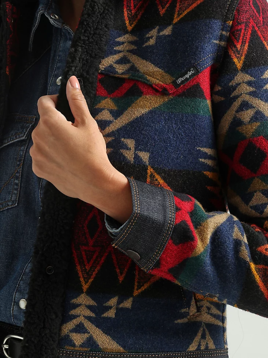 caqui dorado Wrangler mujer Chaqueta de lona con forro de sherpa Riggs Hard Layers ropa F8J4V863