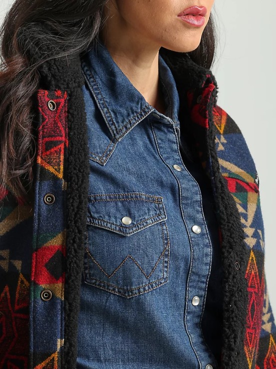 caqui dorado Wrangler mujer Chaqueta de lona con forro de sherpa Riggs Hard Layers ropa F8J4V863