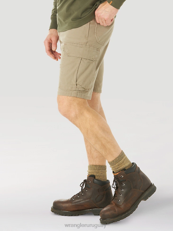 caqui oscuro Wrangler hombres Pantalón corto cargo Ranger elástico de ropa de trabajo Riggs ropa F8J4V536