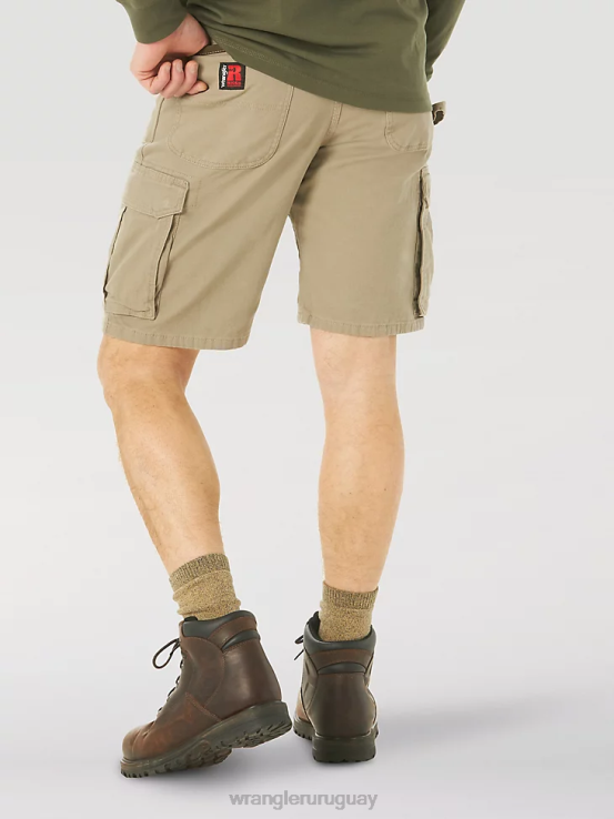 caqui oscuro Wrangler hombres Pantalón corto cargo Ranger elástico de ropa de trabajo Riggs ropa F8J4V536