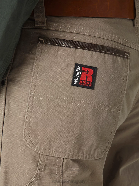 caqui oscuro Wrangler hombres pantalón de carpintero riggs workwear ropa F8J4V268