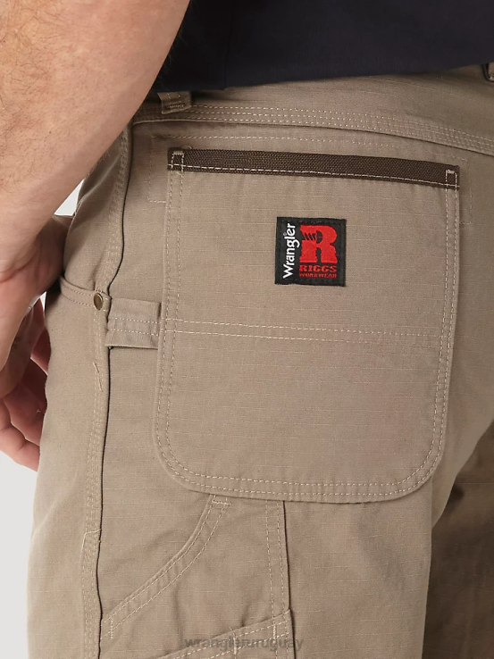 caqui oscuro Wrangler hombres riggs ropa de trabajo carpintero corto ropa F8J4V544