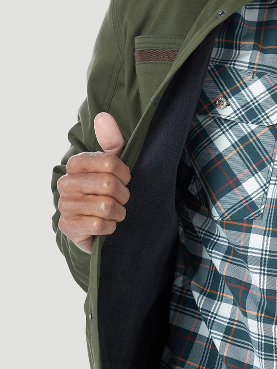 cargarse Wrangler hombres Ropa de trabajo Riggs chaqueta tipo camisa de trabajo con forro polar y capas resistentes ropa F8J4V473