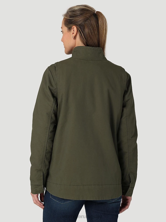 cargarse Wrangler mujer Chaqueta de lona con forro de sherpa Riggs Hard Layers ropa F8J4V864