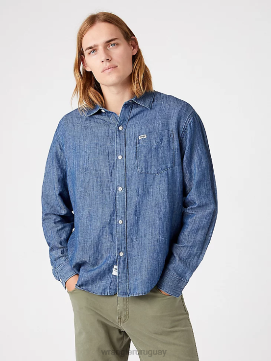 ciudad amatista Wrangler hombres camisa de campamento de manga corta a cuadros ecológica ropa F8J4V397