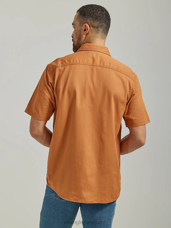 color avellana Wrangler hombres camisa épica de sarga suave y flexible ropa F8J4V355