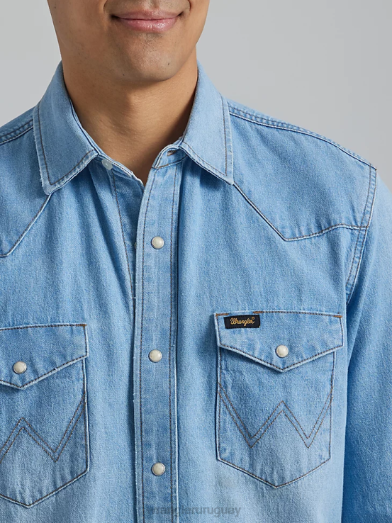 desvanecimiento Wrangler hombres camisa de trabajo patrimonial ropa F8J4V475