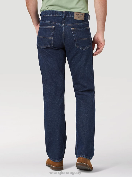 enjuague oscuro Wrangler hombres Vaqueros Authentics de corte relajado de algodón ropa F8J4V115