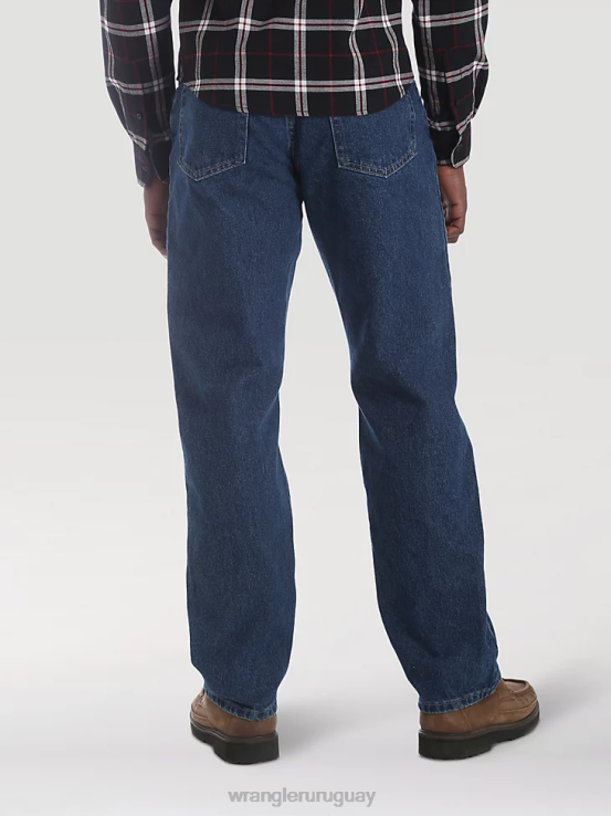 enjuague oscuro Wrangler hombres jeans de corte relajado de mezclilla premium de cinco estrellas ropa F8J4V86