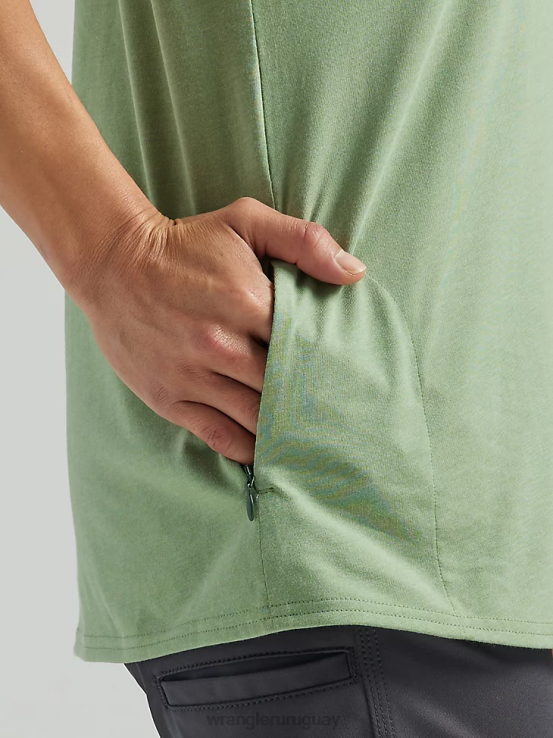 escarcha loden Wrangler mujer Camiseta de rendimiento de manga corta Riggs Workwear ropa F8J4V878