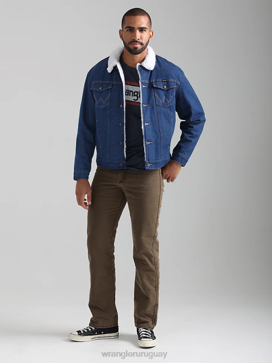 marrón noche Wrangler hombres jean térmico resistente al desgaste ropa F8J4V195