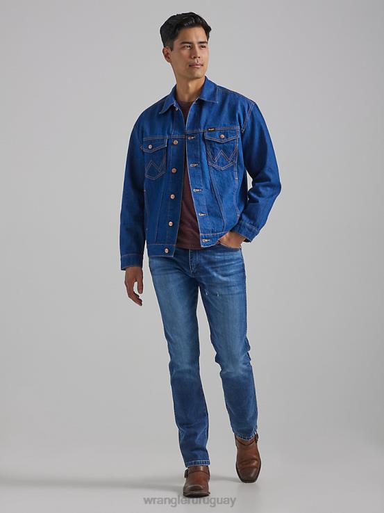 oscuramente desgastado Wrangler hombres vaqueros tapered de corte slim Larston ropa F8J4V59