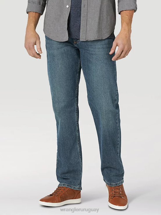 tinte gris Wrangler hombres jeans flexibles de ajuste relajado ropa F8J4V171
