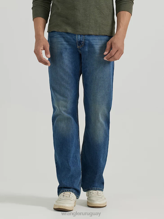 índigo medio Wrangler hombres Vaqueros bootcut de ajuste relajado Authentics ropa F8J4V125