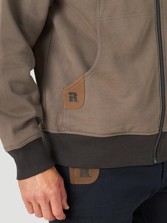 gris granito Wrangler hombres Riggs Workwear sudadera con capucha de trabajo con cremallera completa y capas resistentes ropa F8J4V508