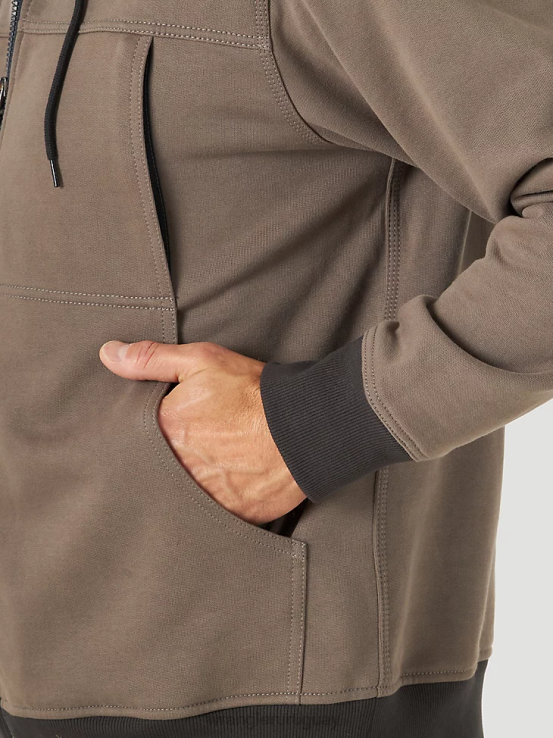 gris granito Wrangler hombres Riggs Workwear sudadera con capucha de trabajo con cremallera completa y capas resistentes ropa F8J4V508