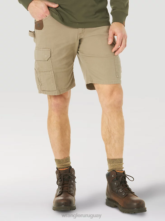 caqui oscuro Wrangler hombres Pantalón corto cargo Ranger elástico de ropa de trabajo Riggs ropa F8J4V536
