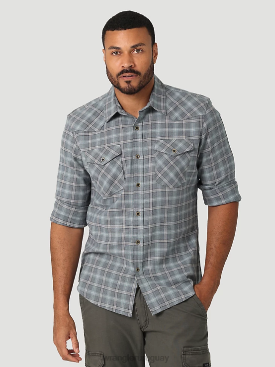 dirigir Wrangler hombres camisa de franela con nube que se puede estirar libremente ropa F8J4V386