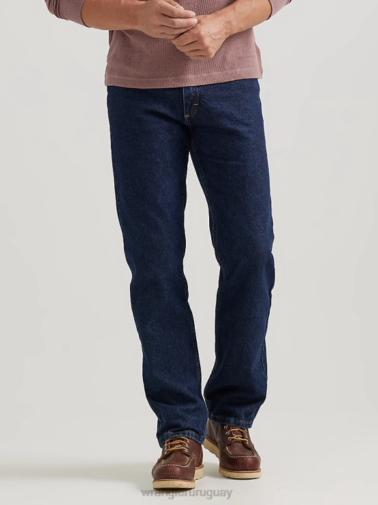enjuague de medianoche Wrangler hombres jeans de corte regular de denim premium de cinco estrellas ropa F8J4V93