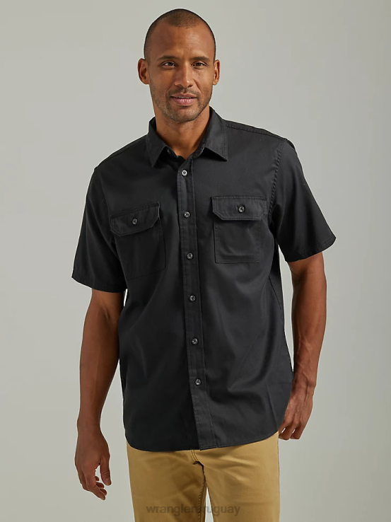 negro azabache Wrangler hombres camisa épica de sarga suave y flexible ropa F8J4V364