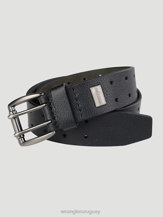 negro Wrangler hombres cinturón perforado accesorios F8J4V704