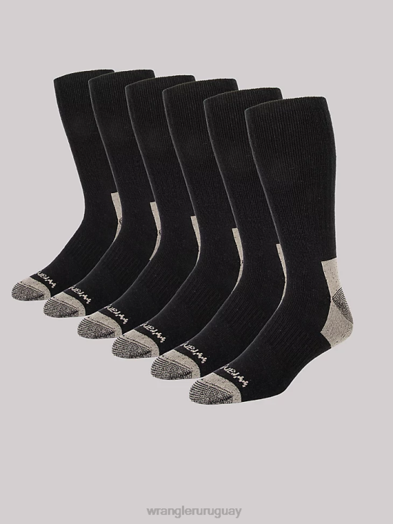 negro Wrangler hombres calcetines de trabajo para equipo (paquete de 6) accesorios F8J4V727