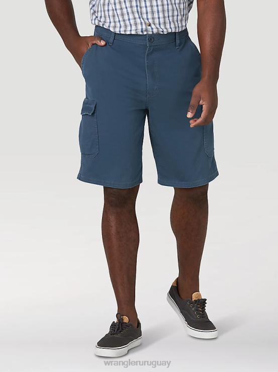 azul marino de medianoche Wrangler hombres short cargo de sarga flexible ropa F8J4V548