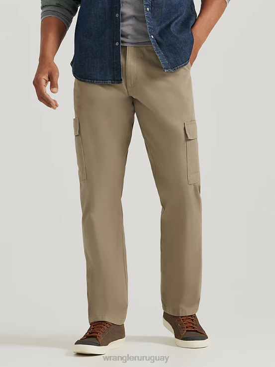 caqui británico Wrangler hombres pantalones cargo relajados auténticos ropa F8J4V244