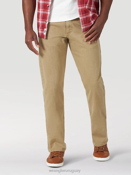 caqui Wrangler hombres Vaqueros elásticos de ajuste regular Authentics ropa F8J4V130