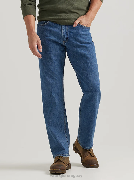 lavado a la piedra claro Wrangler hombres Authentics jeans cómodos y flexibles de ajuste relajado ropa F8J4V197