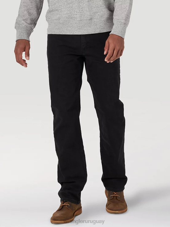 negro de carbón Wrangler hombres Vaqueros auténticos de ajuste regular y cintura cómoda ropa F8J4V207