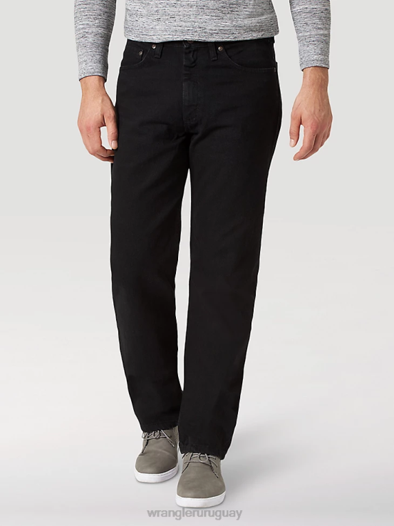 negro de carbón Wrangler hombres jeans de corte relajado de mezclilla premium de cinco estrellas ropa F8J4V87