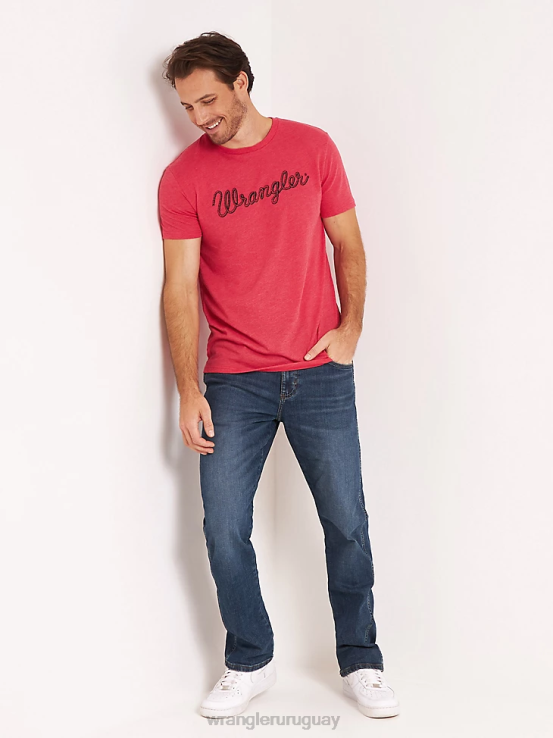 portland Wrangler hombres jeans retro ajustados con pernera recta ropa F8J4V22
