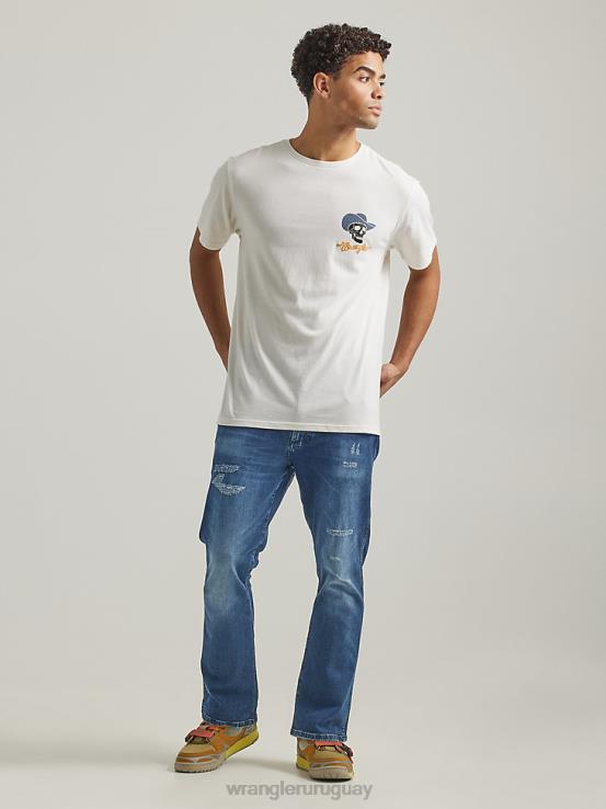 río Wrangler hombres jeans bootcut desgastados ropa F8J4V146