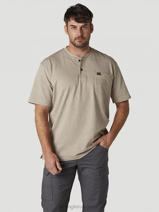 brezo de avena Wrangler hombres Henley de manga corta para trabajo Riggs ropa F8J4V272