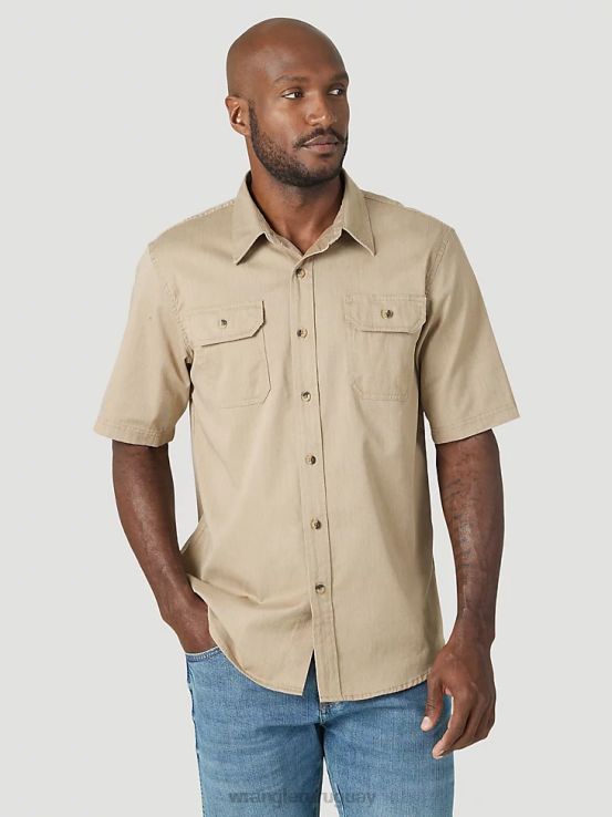 brezo de olmo Wrangler hombres camisa épica de sarga suave y flexible ropa F8J4V360