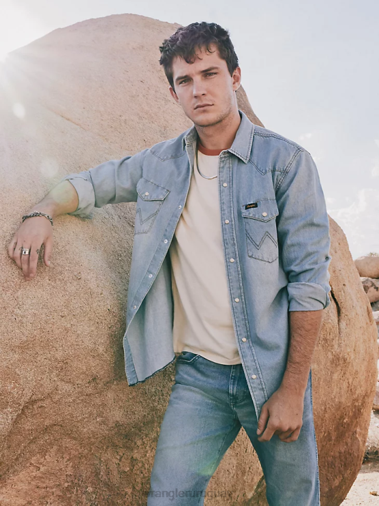 desvanecimiento Wrangler hombres camisa de trabajo patrimonial ropa F8J4V475