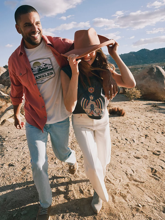 rojo salmón Wrangler hombres camisa retro premium de manga larga con botones y color liso ropa F8J4V303