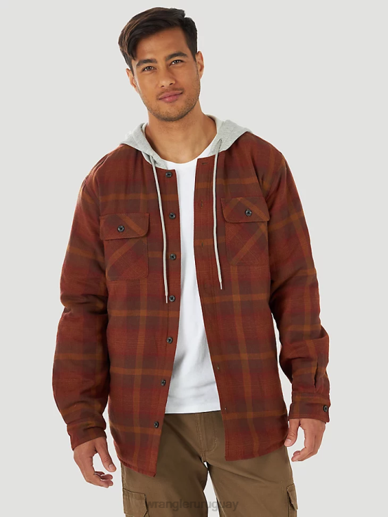 rojo Wrangler hombres Authentics chaqueta estilo camisa de franela acolchada ropa F8J4V393