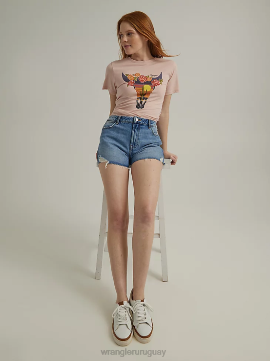 maravilla Wrangler mujer shorts vintage de tiro alto con cortes ropa F8J4V840