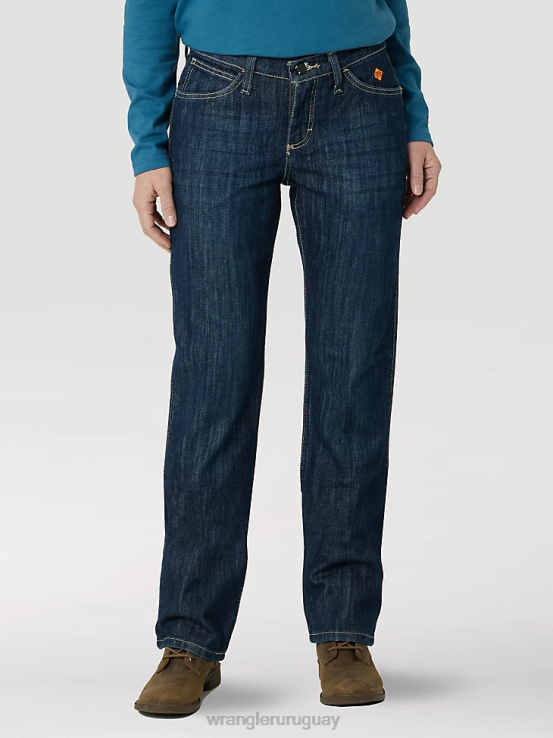 enjuague lavado Wrangler mujer Jean bootcut de talle medio resistente al fuego fr ropa F8J4V806