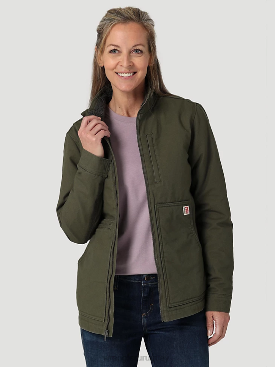 cargarse Wrangler mujer Chaqueta de lona con forro de sherpa Riggs Hard Layers ropa F8J4V864