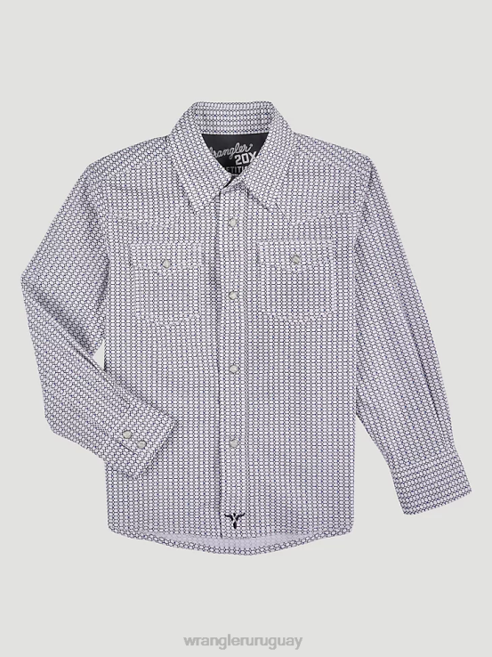 panal morado Wrangler Niños Camisa con estampado occidental a presión 20x Advanced Comfort ropa F8J4V994