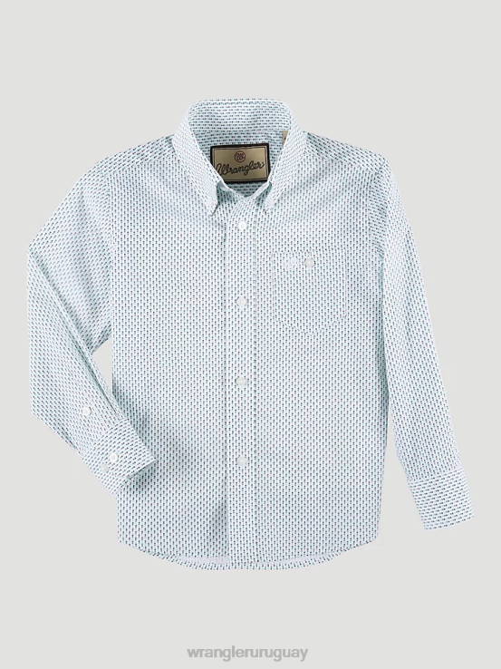 punto de contraste Wrangler Niños camisa clásica con estampado de botones ropa F8J4V1023