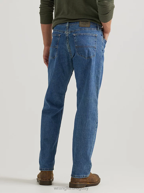 lavado a la piedra claro Wrangler hombres Authentics jeans cómodos y flexibles de ajuste relajado ropa F8J4V197