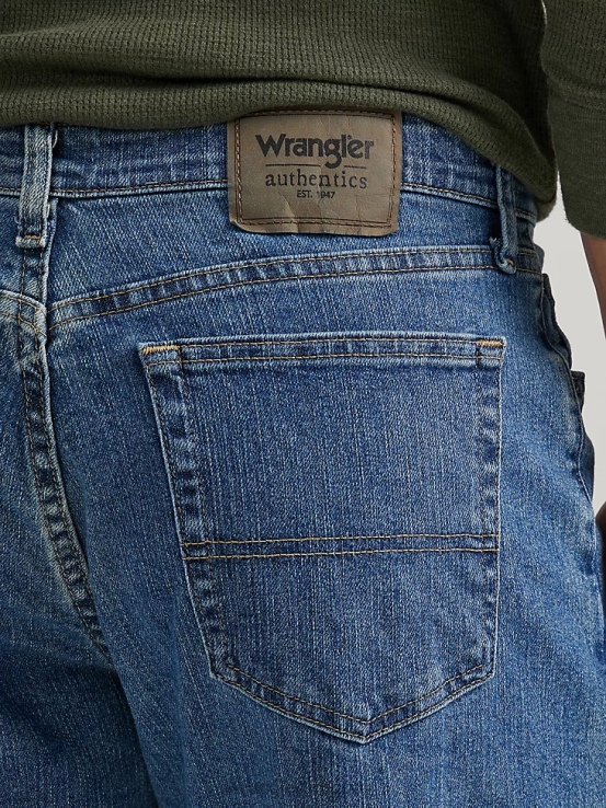 lavado a la piedra claro Wrangler hombres Authentics jeans cómodos y flexibles de ajuste relajado ropa F8J4V197